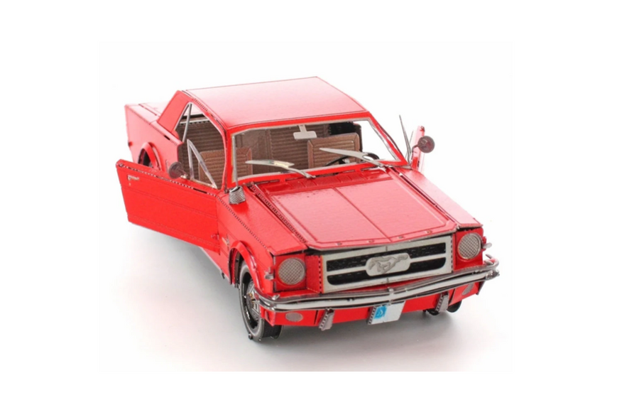 Byggesett metall for voksne: Ford Mustang Coupe Red 1965