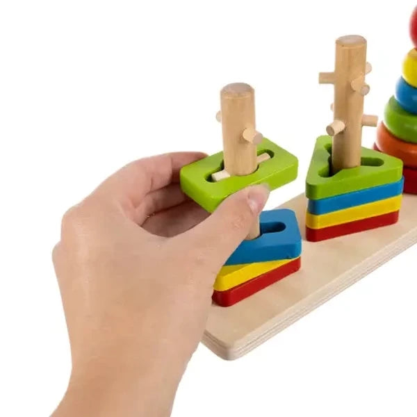 Tre tårn stableleke og sortering
