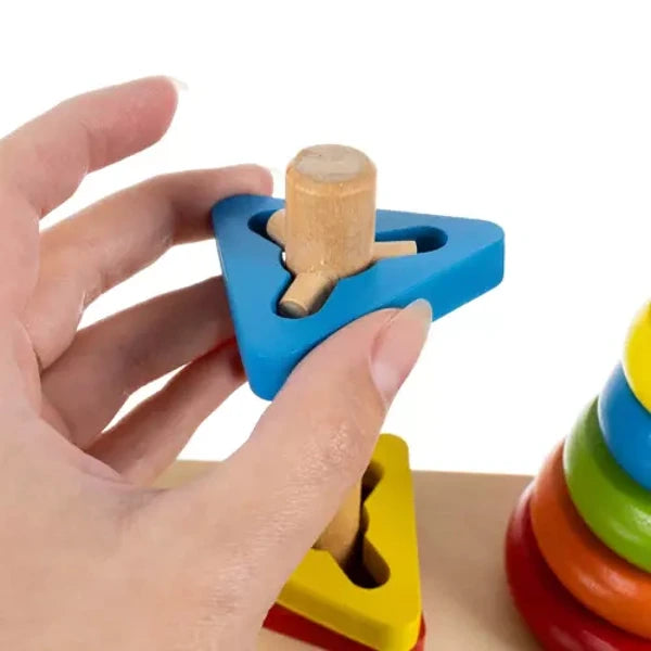 Tre tårn stableleke og sortering