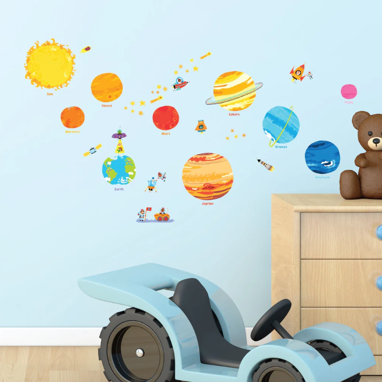 Wallstickers barnerom Verdensrommets planeter