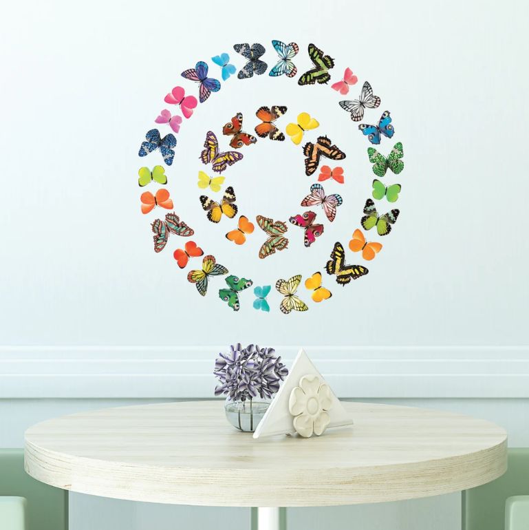 Wallstickers barnerom Livlige sommerfugler