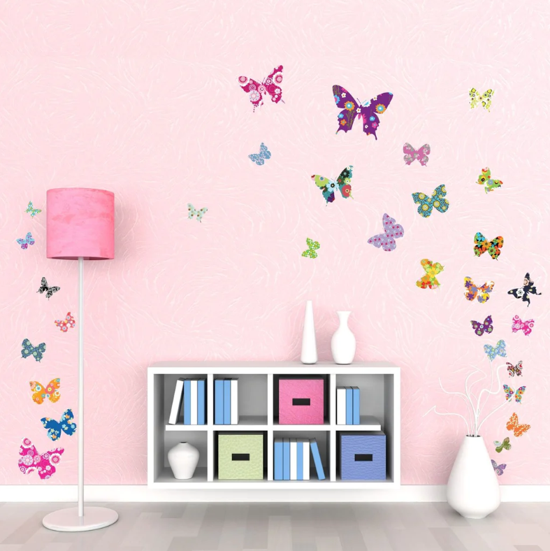 Wallstickers 38 Fargerike sommerfugler