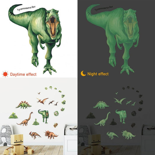 Wallstickers barnerom: Selvlysende dinosaurer