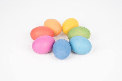 Vakre, fargerike egg av tre 7-pakning