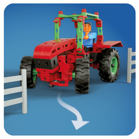 FischerTechnik byggesett for barn: Traktorer med realistisk styring
