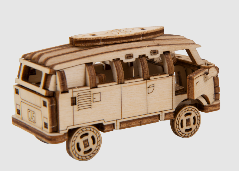 Wooden City byggesett: Retro Ride VW minibuss