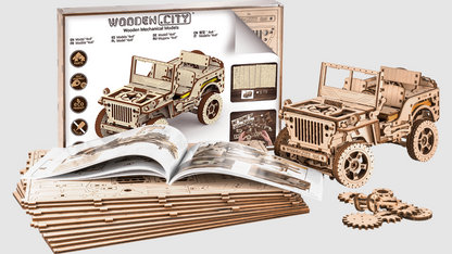 Wooden City byggesett av tre: Stor Jeep