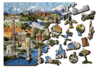 Trepuslespill Verdens landemerker - 600 tykke brikker