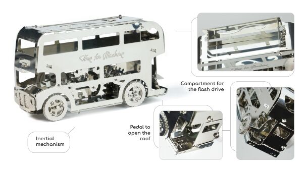 Time For Machine byggesett metall voksne: Cute Double Decker