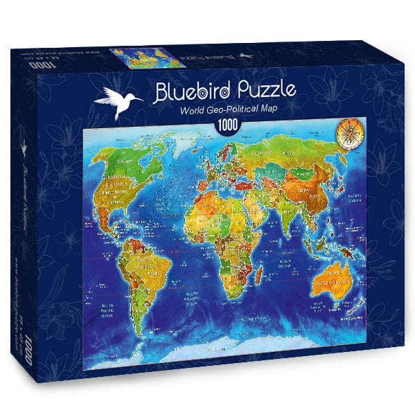 Bluebird puslespill: Verdenskart 1000 brikker