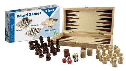 Spillpakke sjakk, dam og backgammon