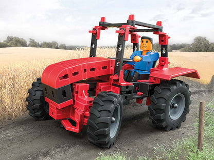 FischerTechnik byggesett for barn: Traktorer med realistisk styring