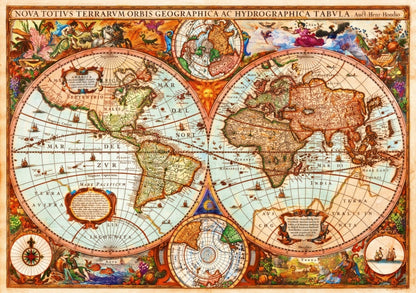 Bluebird puslespill: Historisk verdenskart 1000 brikker
