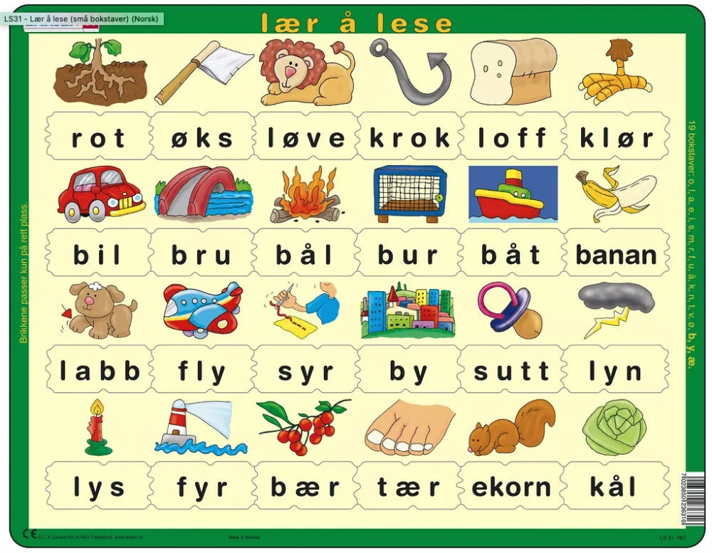 Puslespill barn: Lær å lese små bokstaver (D)