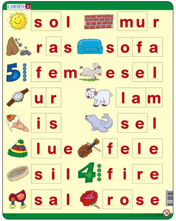 Puslespill barn: Lær å stave med små bokstaver (B)