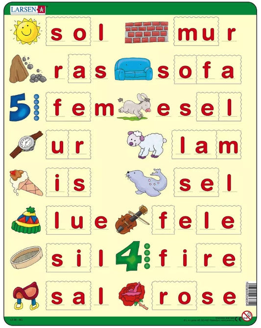 Puslespill barn: Lær å stave med små bokstaver (B)