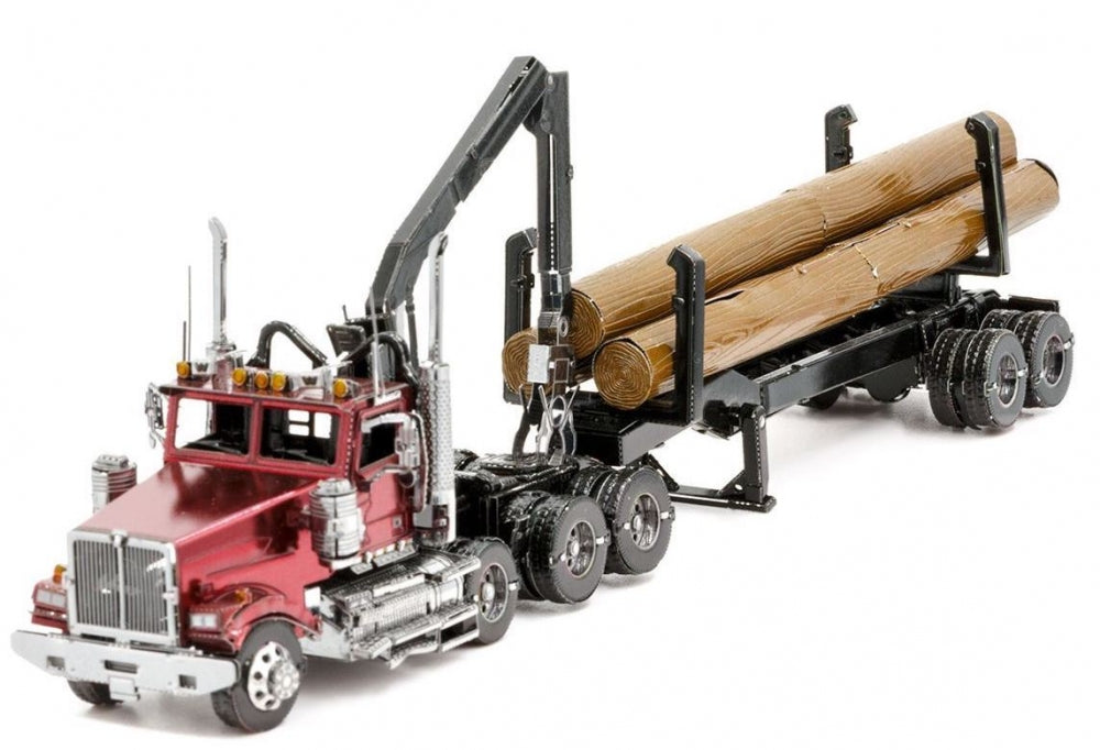 Byggesett metall for voksne: Amerikansk tømmerbil med henger