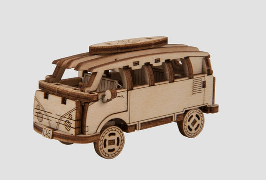 Wooden City byggesett: Retro Ride VW minibuss