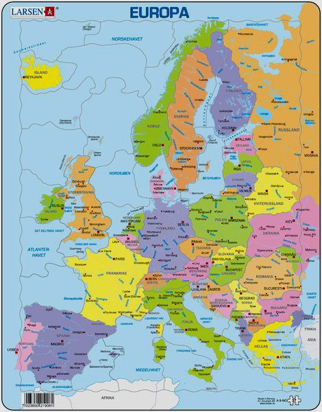 Puslespill barn: Kart Europa politisk inndeling